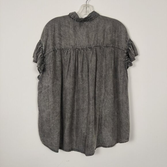 Jane + Delancey Women's Button Down Denim Blouse in Gray Size 3X NEW Fall - Picture 4 of 8